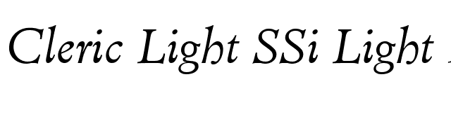 Cleric Light SSi Light Italic font preview