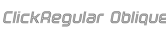 ClickRegular Oblique font preview
