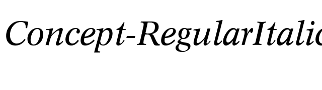 Concept-RegularItalic font preview
