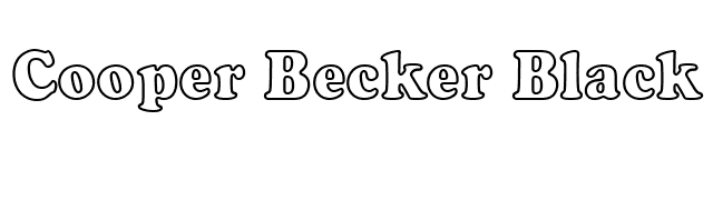 Cooper Becker Black Outl Cond font preview