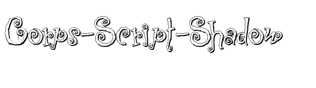 corps-script-shadow font preview