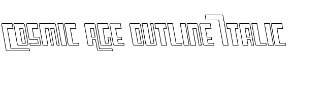 Cosmic Age Outline Italic font preview