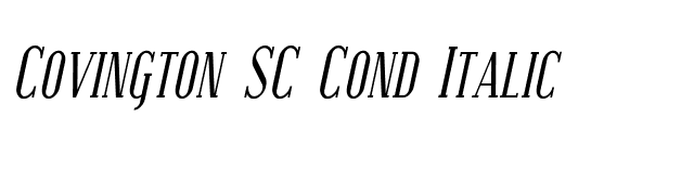 Covington SC Cond Italic font preview