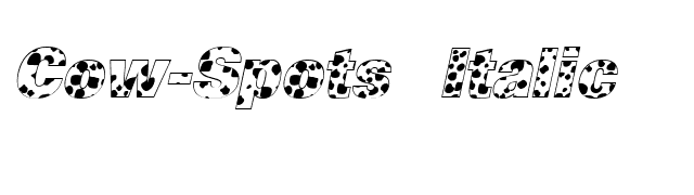 Cow-Spots Italic font preview
