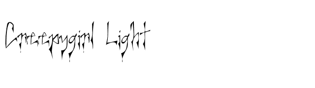 Creepygirl Light font preview