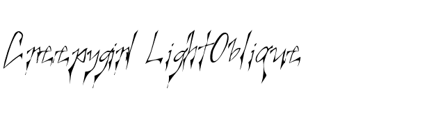 Creepygirl LightOblique font preview