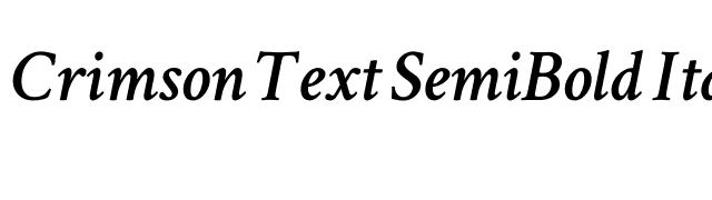 Crimson Text SemiBold Italic font preview