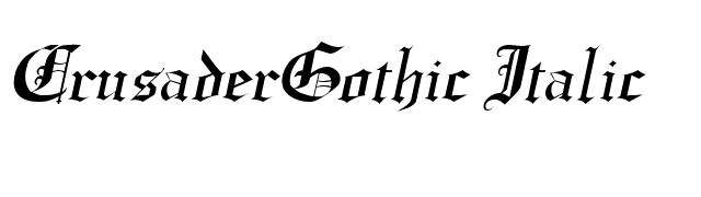 CrusaderGothic Italic font preview