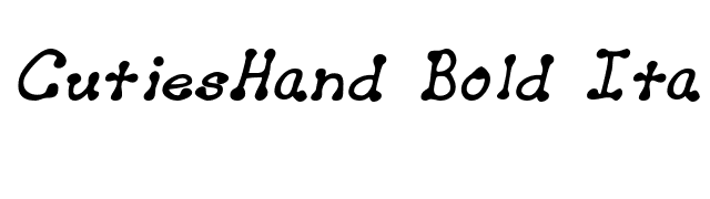 CutiesHand Bold Italic font preview