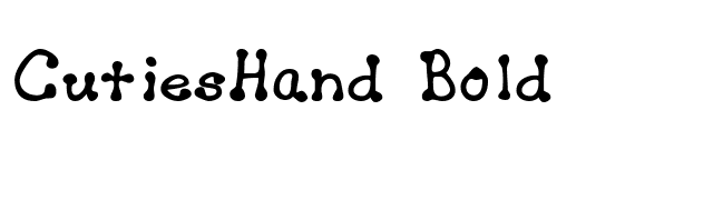 CutiesHand Bold font preview
