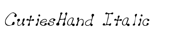 CutiesHand Italic font preview