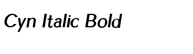 Cyn Italic Bold font preview