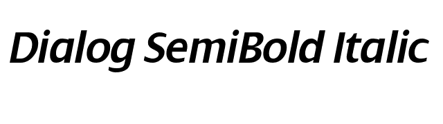 Dialog SemiBold Italic font preview