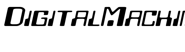 DigitalMachineExtended Oblique font preview