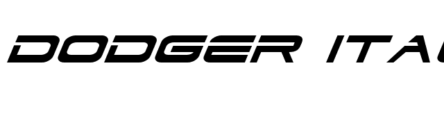 Dodger Italic font preview