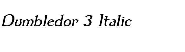 Dumbledor 3 Italic font preview