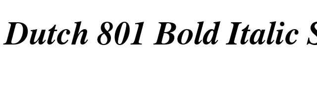 Dutch 801 Bold Italic SWA font preview