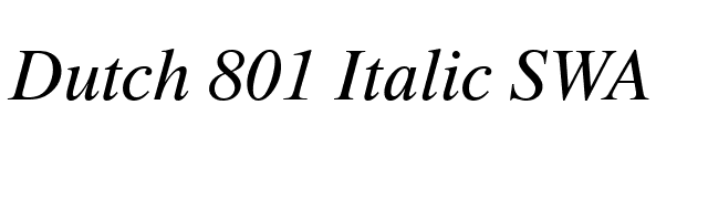 Dutch 801 Italic SWA font preview