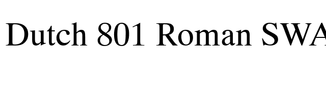 Dutch 801 Roman SWA font preview