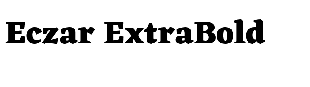 Eczar ExtraBold font preview