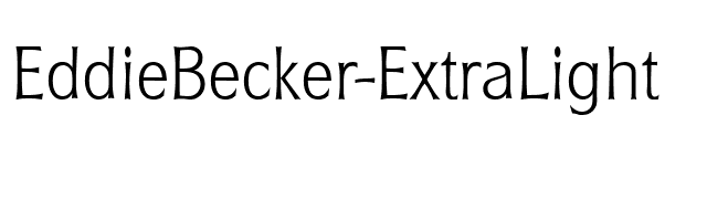 EddieBecker-ExtraLight font preview