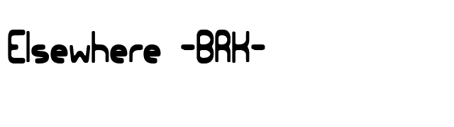 Elsewhere -BRK- font preview