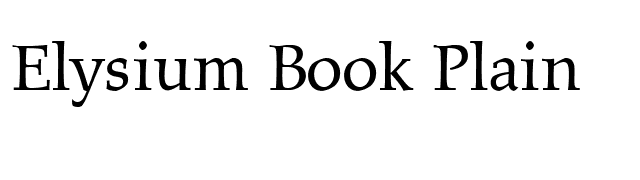 Elysium Book Plain font preview
