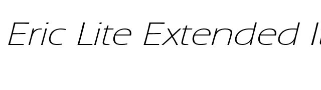 Eric Lite Extended Italic font preview