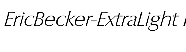 EricBecker-ExtraLight Italic font preview