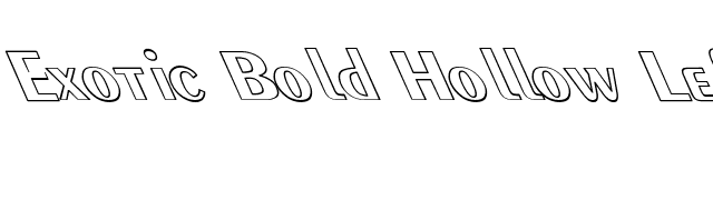 Exotic Bold Hollow Lefty font preview