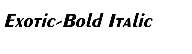 Exotic-Bold Italic font preview