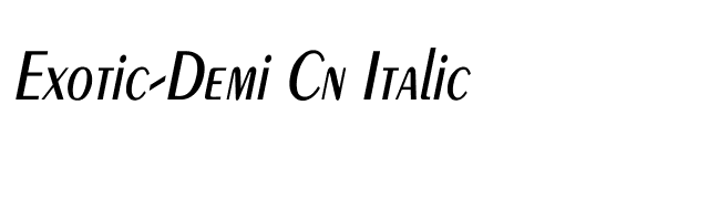 Exotic-Demi Cn Italic font preview