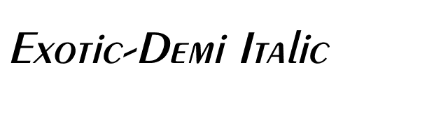 Exotic-Demi Italic font preview