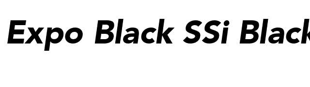 Expo Black SSi Black Italic font preview