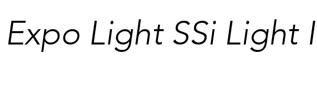 Expo Light SSi Light Italic font preview