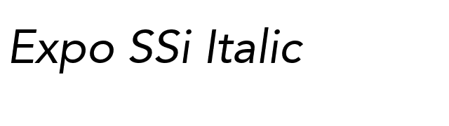 Expo SSi Italic font preview