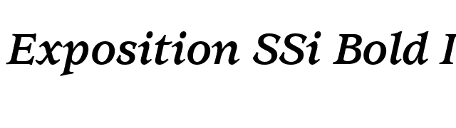 Exposition SSi Bold Italic font preview