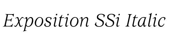 Exposition SSi Italic font preview