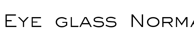 Eye glass Normal font preview