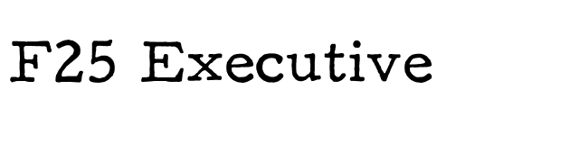 F25 Executive font preview