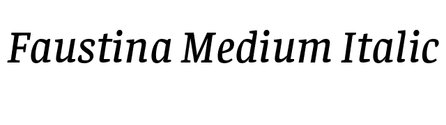 Faustina Medium Italic font preview