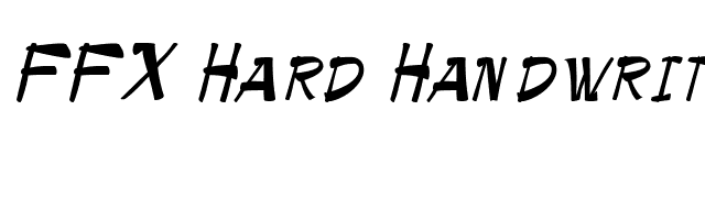 FFX Hard Handwriting font preview