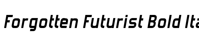 Forgotten Futurist Bold Italic font preview