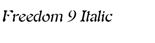 Freedom 9 Italic font preview