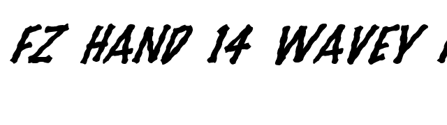 FZ HAND 14 WAVEY ITALIC font preview