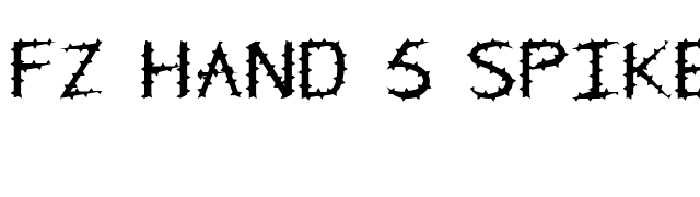 FZ HAND 5 SPIKED font preview
