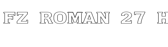 FZ ROMAN 27 HOLLOW EX font preview