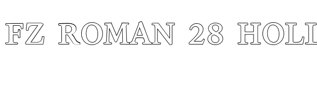 FZ ROMAN 28 HOLLOW font preview