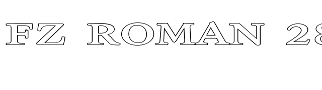 FZ ROMAN 28 HOLLOW EX font preview
