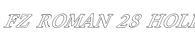 FZ ROMAN 28 HOLLOW ITALIC font preview